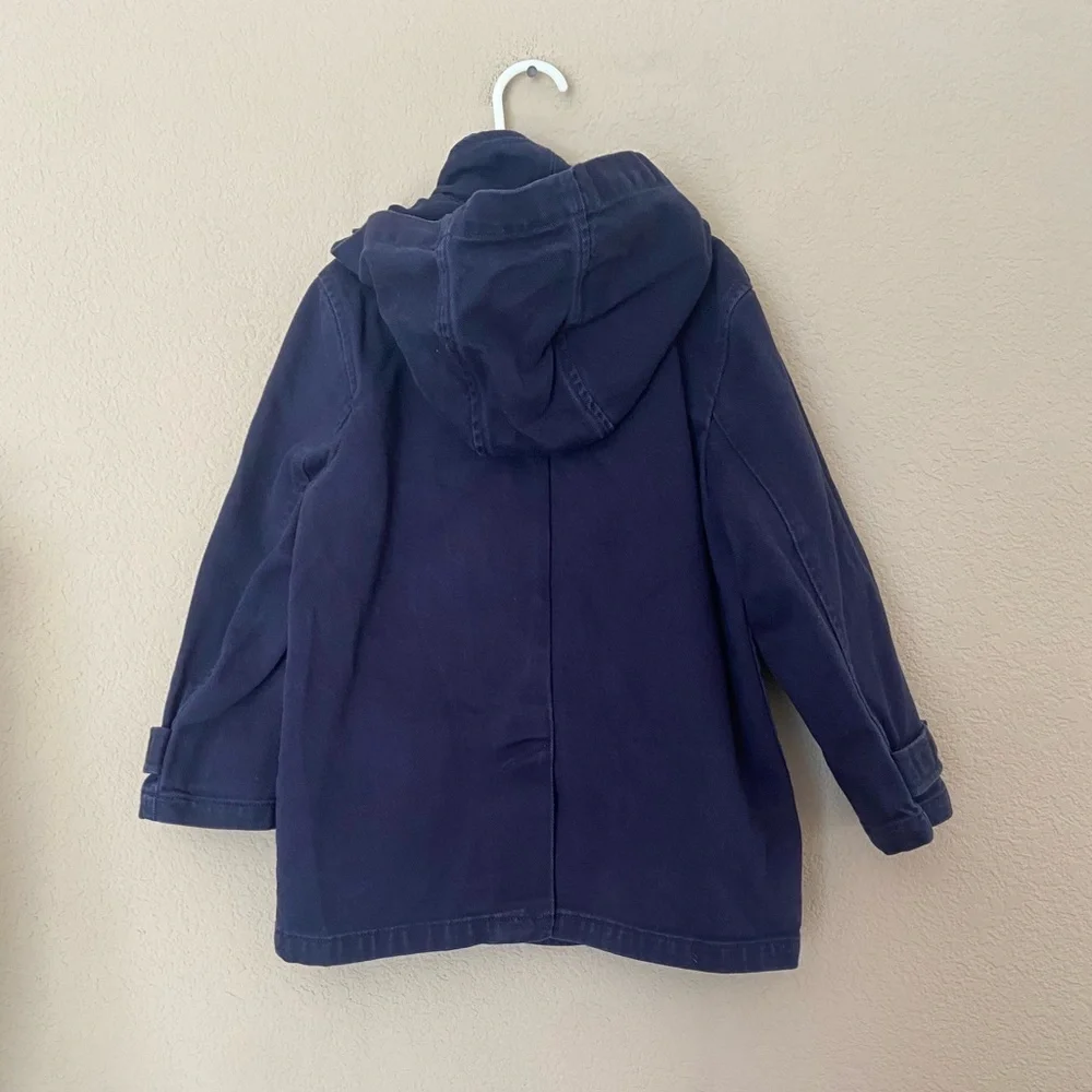 Janie & Jack Anchor Away Hooded Pea Coat Jacket size 4-5 Nautical Button kids
